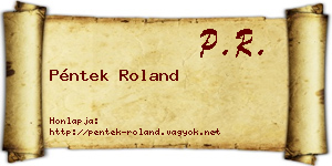 Péntek Roland névjegykártya